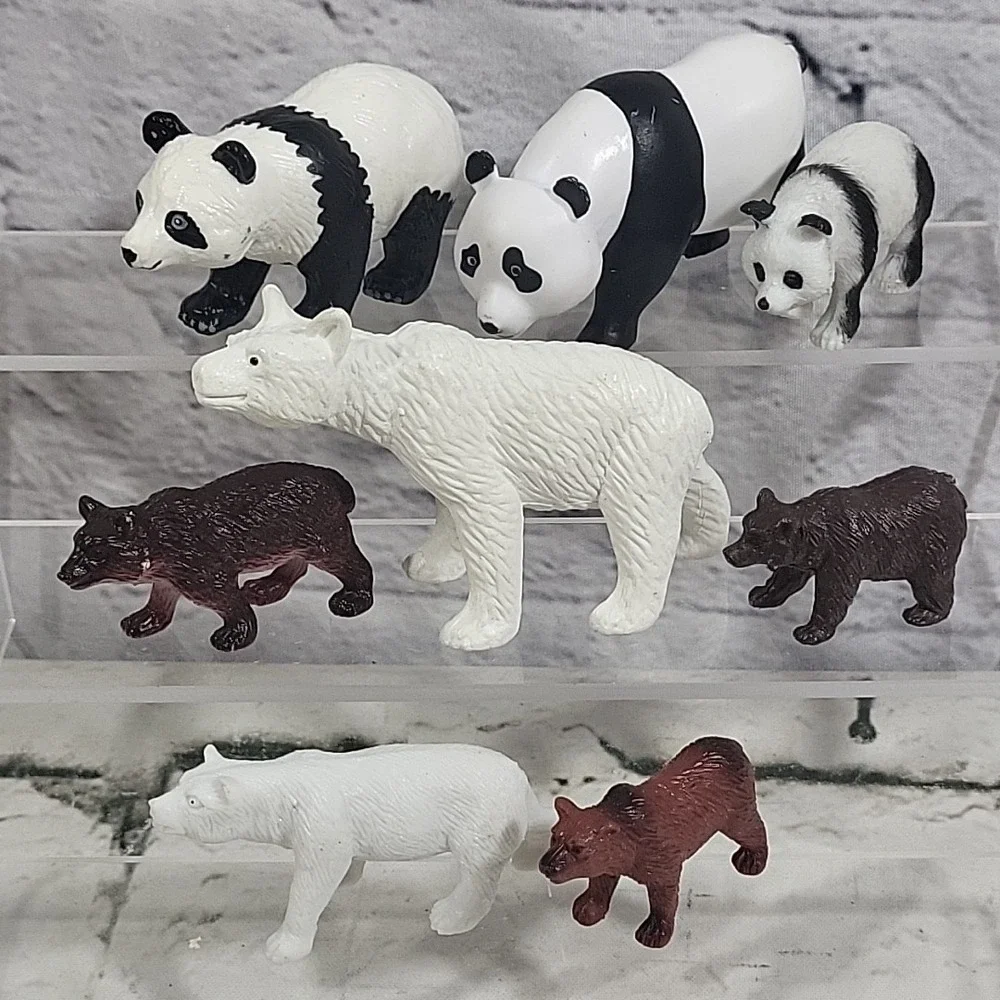 Animal Figures‎ Bears Lot Of 8 Polar Bears Pandas Brown Cubs Wildlife